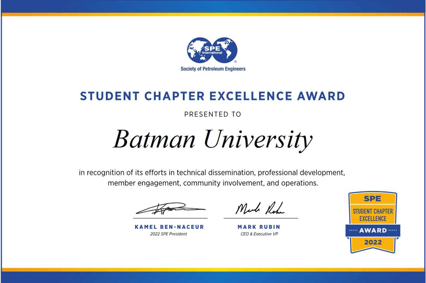 Batman Üniversitesi öğrencilerine bir ödül daha verildi Batman Üniversitesi öğrencilerine bir ödül daha verildi